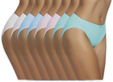 Felina Women's 6 &amp; 8 Pack Cotton Stretch Sexy Active Sublime Low Rise Bikini Pantys (Medium (6), 8 Pack Hi-Cut -Pastels)