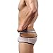 2 Pack Men Boxer Briefs Shorts Hollow Cut Out Trunks Underwear 863 (Medium, white/black)