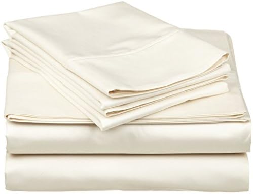 Aashirainwear 3 PCs Duvet Set 100% Cotton 400-Thread-Count Superking Size Ivory Solid