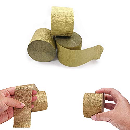 15 Rolls 30ft Gold Crepe Paper Streamers,for Party Backdrop Decorations,Birthday,Christmas,Theme Parties,DIY,and Various Decorations - Thumbnail 2
