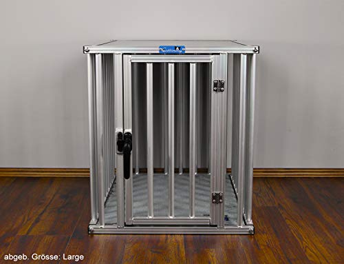 Callieway® ALU DOGBOX/Aluminium hondenkooi voor kantoor of thuisgebruik (alleen verticale balken) (XL=95 (L) x66 (W… - Afbeelding 6