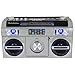 Studebaker SB2145S 80’s Retro Street Boombox with FM Radio, CD Player, LED EQ, 10 Watts RMS and AC/DC in Silverthumb 2