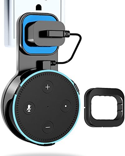 Echo Dot Wall Mount, Echo Dot Holder Hanger Stand for Amazon Alexa Echo Dot 2nd Generation, A Space-Saving Solution for Your Smart Home Speakers without Messy Wires or Screws - Black