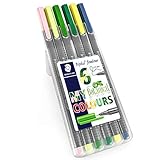 Staedtler Triplus Fineliner Pens - 0.3mm - Dry Safe - Botanical Colours - Wallet of 6