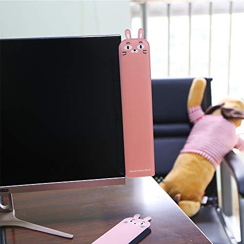 Pack of 2 Left & Right Cartoon Computer Monitors Side Panel/Memo Pads/Sticky Boards/Message Board/Notes Holder for Computer Screen(Rabbit)