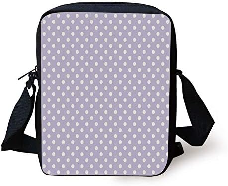 Polka Dots,Old Style Polka Dots Like Little Moons Modern Era Features Dated But New Theme,Lilac White Print Kids Crossbody Messenger Bag Purse