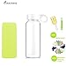 Bonison Durable Glass Water Bottle with Soft Colorful Silicone Sleeve Handle Lid 14 Oz Yellow
