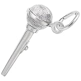 Microphone Charm In Sterling Silver, Charms for