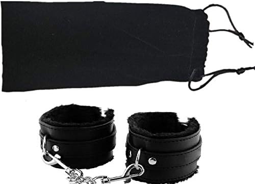 Discount Gift Depot Handcuff, Durable Leather Adjustable Handcuff, Super Soft Fur Handcuff, Multi Functional Handcuff with Velvet Pouch