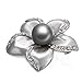 Yoursfs Grey Pearl Broaches For Women Floral Brooch Pin Painting Mabe Pearl Lacing Crystal Rhinestones Corsage Brooch