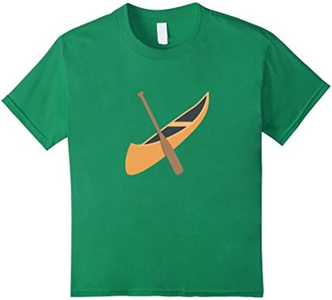 Kids Canoe Emoji T-Shirt Boat River Lake Paddle Kayak Water Wood 4 Kelly Green