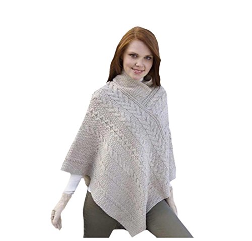 Aran Cable Poncho Parsnip