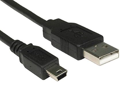 Original Mini-USB-Kabel, Typ A zu Mini B, Highspeed Lade- und SYC Kabel Einzelbett, 1 m, schwarz, SAMSUNG, NOKIA, BLACKBERRY 