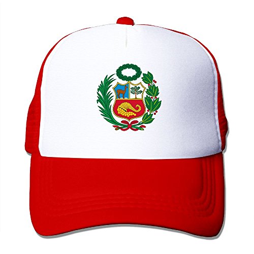 SHINENGST Peru Mesh Trucker Caps/Hats Adjustable For Unisex Red