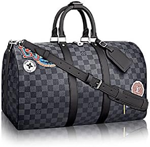 Keepall Bandouliere Style Damier Graphite Canvas 45 cm Crossbody Travel Gym Bag