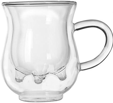 Creative Cute Calf and Half Transparent Heat-resisting Double-layer Cow Milk Glass Cup Creamer Pitcher