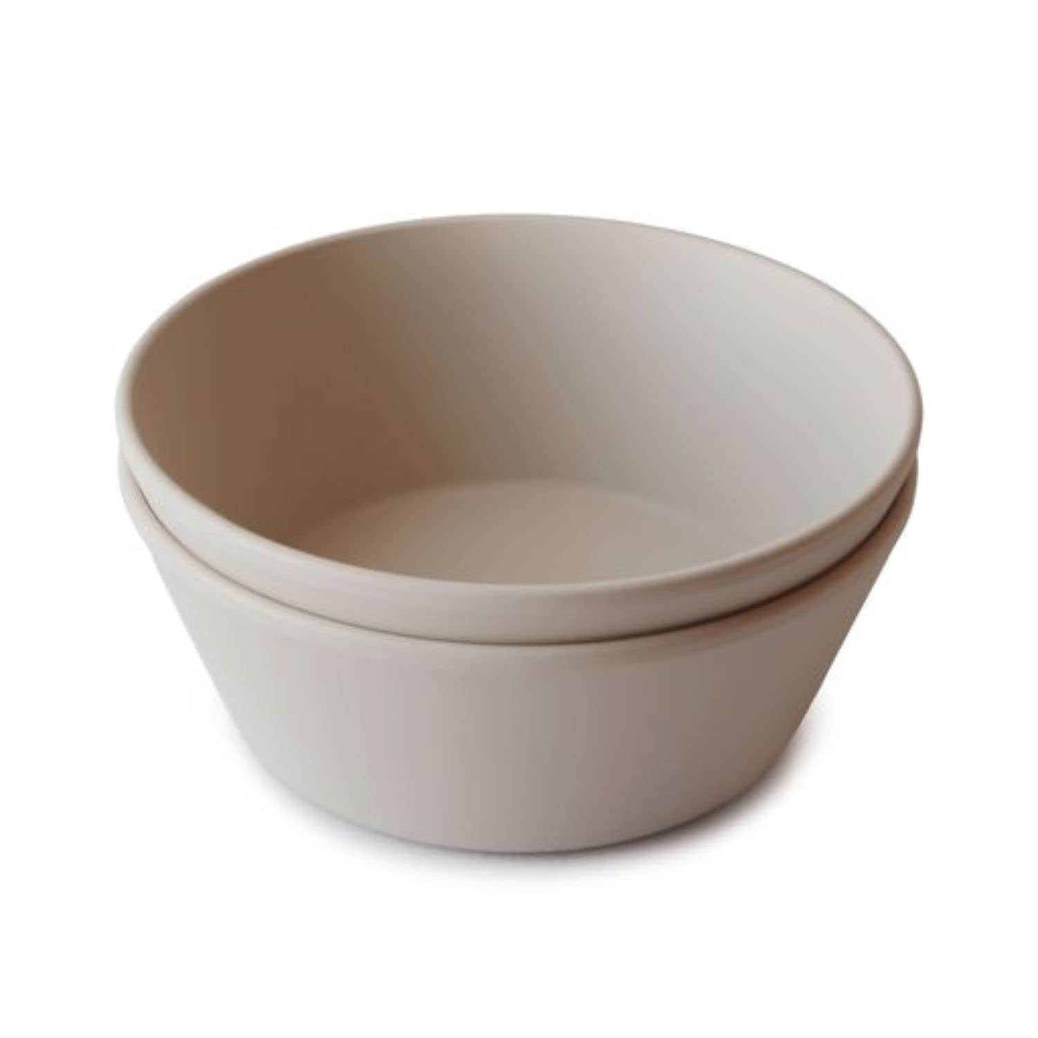 Mushie Dinnerware Bowls for Kids | Tableware Set of 2 Reusable BPA Free Bowls | Dishwasher & Microwave Safe | Made in Denmark | Round (Vanilla)