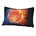 SDIII 4PCS Fiery Basketball Sheets Set Full, Soft Microfiber Sports Sheets Full, Basketball Bedding Sheet Set for Boys Girls Kids and Teens