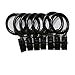 M-Aimee 48-Pieces Metal Drapery Curtain Rings 1.4 Inch Interior Diameter with Clips