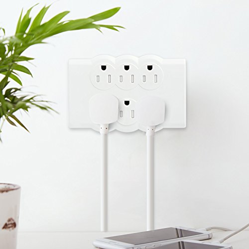 BULL Wall Mounted Electrical Outlet Surge Protector Power Strip White, Portable Mini Wall Tap Socket, UL Listed,200 Joules - Thumbnail 4