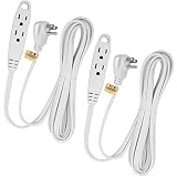 Kasonic 12-Feet 3 Outlet Extension Cord 2 Pack - Triple Wire Grounded Multi Outlet; UL Listed 16/3 SPT-3; 13 Amp - 125V - 1625 Watts (White)