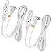 Kasonic 12-Feet 3 Outlet Extension Cord 2 Pack - Triple Wire Grounded Multi Outlet; UL Listed 16/3 SPT-3; 13 Amp - 125V - 1625 Watts (White)