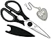 Tip-Top Kitchen Scissors with Magnetic Holder & Tea Infuser - Ultra Sharp Strong Durable - 100% Rust Proof - Soft Grip