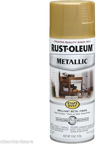 6 Pk 11 Oz Gold Rush RustOleum Stops Rust Gloss Metallic Spray Paint 7270-830