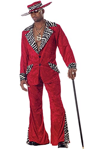 California Costumes Men's Pimp,Red,Large Costume