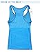 DISBEST Yoga Tank Top, Women's Performance Stretchy Quick Dry Sports Workout Running Top Vest with Removable Pads, Fluorescent Blue, XL/US 10