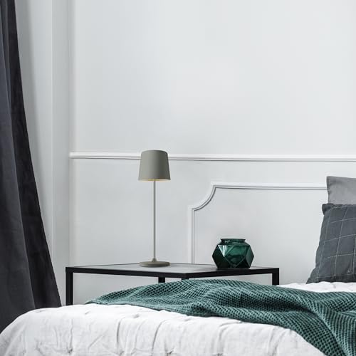 Lightbox 2er-Set LED Tischlampen für Innen & Außen | 37 cm / 23 cm Höhe, Ø 10 cm | matt graue Outdoor Tischleuchten mit Touch-Dimmer | mobil/kabellos/portable | per USB aufladbar/Akku | 310 lm