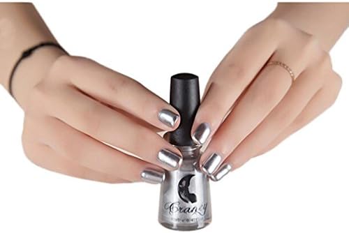 Professional Nail Art, RIUDA Liquid Mirror Nail Polish Plating Silver Paste Metal Color Stainless Steel (Silver)