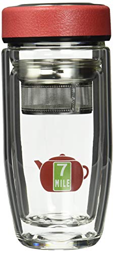 Seven Mile Insulated Glass 12 Ounce Tea Tumbler Infuser Bottle (360 ml)
