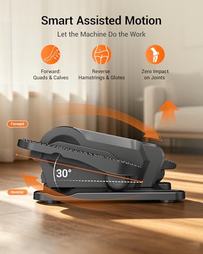 Under Desk Elliptical Machine, Electric Seated Pedal Exerciser, Quiet Leg Exerciser While Sitting for Seniors, Mini Portable Leg Exercise Machine with Remote, Adjustable 12-Speeds, Manual & Auto Mode