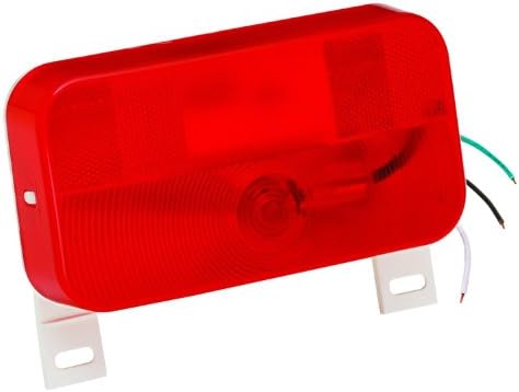Bragman 92 Series Surface Mount Taillight (Red with License Bracket with White Base)