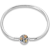 Pandach 925 Sterling Silver Charm Bracelet For Woman Basic Butterfly Heart clasp Snake Chain Bracelet Gift for Teen Mother Daughter