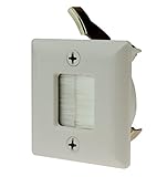 DataComm Electronics Wall Plate: 1 3/4 INCH Hole Saw Plate with Brushes, White
