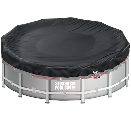 Aipwerer Round Pool Cover for Swimming Pools 244-305 cm | Swimming Pool Cover Diameter 310 cm | Tear Resistant | Protective Cover for Intex & Bestway Swimming Pools