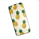 iPhone 6 PLUS Case, DECO FAIRY® Protective Case Bumper[Scratch-Resistant] [Perfect Fit] Translucent Silicone TPU Soft Back Cover for 5.5 inches iPhone 6+ (Pineapple)