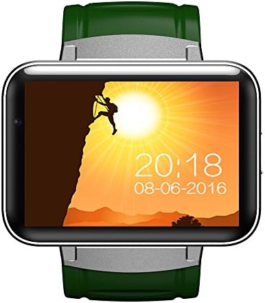GoExw Smartwatch Fitness Smart Phone DM 98 3G Android 4.4 OS WIFI GPS Bluetooth 2.2 Inch Screen Green Silver