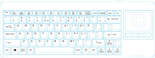 Perixx PERIBOARD-514H PLUS, Wired Keyboard with Trackball - 14.57x5.39x1.02 Inch Dimension - USB Port with 2 Hubs - Trackball Updated in 2015