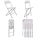 Sandinrayli 10 PCs White Plastic Folding Chairs Commercial Quality Stackable Outdoor Event Wedding Party Chairs