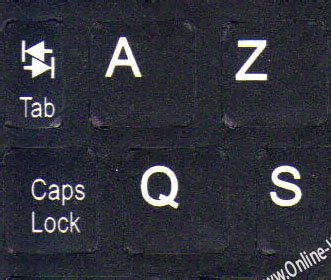 NETBOOK FRENCH AZERTY KEYBOARD STICKERS BLACK BACKGROUND FOR MINI LAPTOPS