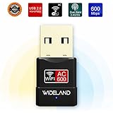 USB Wifi Adapter,Mini Dual Band Wireless Adapter, AC 600Mbps USB WiFi Dongle 2.4G/5G Network Card for PC/Desktop/Laptop,Supports Windows 10/8/7/Vista/XP,Mac OS X 10.4-10.12