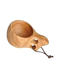Taza de madera para acampada, hecha a mano, nordic