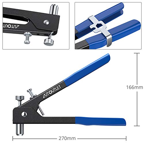 AUTOUTLET Professional Rivet Gun Pop Rivet Gun Kit with 86PCS M3/M4/M5