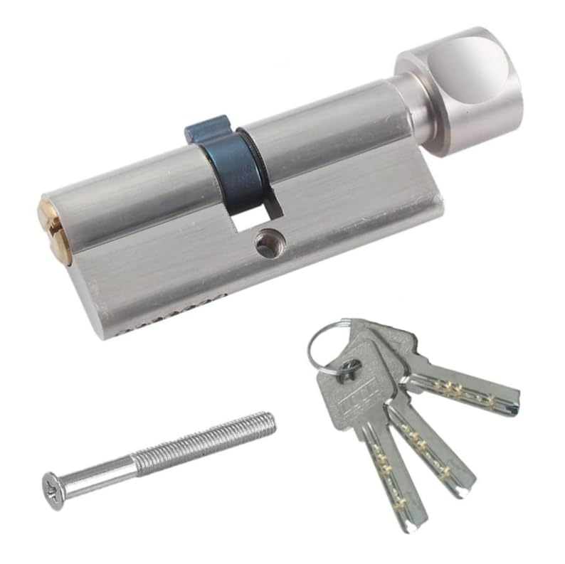 IUSOT 35T/35 Thumb Turn Euro Cylinder Lock (70mm), Thumb Turn Lock with 3 Standard Keys, Anti-Drill and Anti-Pick Barrel Profile Lock for Wooden, UPVC and Composite Doors