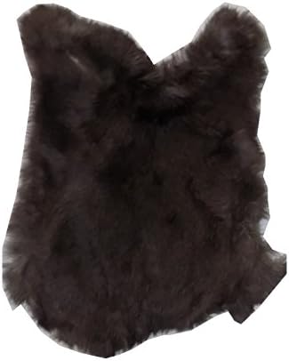 3 Natural Colored Craft Quality Rabbit Hides (Set of Three 8 inch x 10 inch Tanned Rabbit Pelts) (Natural Black)