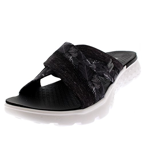 Skechers Performance Women's On The Go 400 Tropical Flip Flop, Black/White Tropical, 10 M US