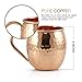 Kitchen Science Moscow Mule Copper Mugs Set of 4 (16oz) | Food Grade 100% Pure Copper Cups | Handcrafted w/Lacquered Hammered Finish, Smooth Rounded Lip, Ergonomic Handle (No Rivet) w/Solid Grip